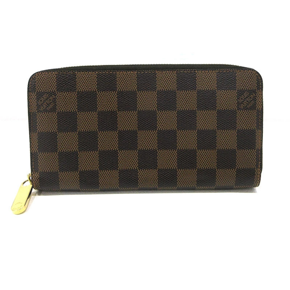LOUIS VUITTON Damier Zippy Wallet Round Zipper Long Brown